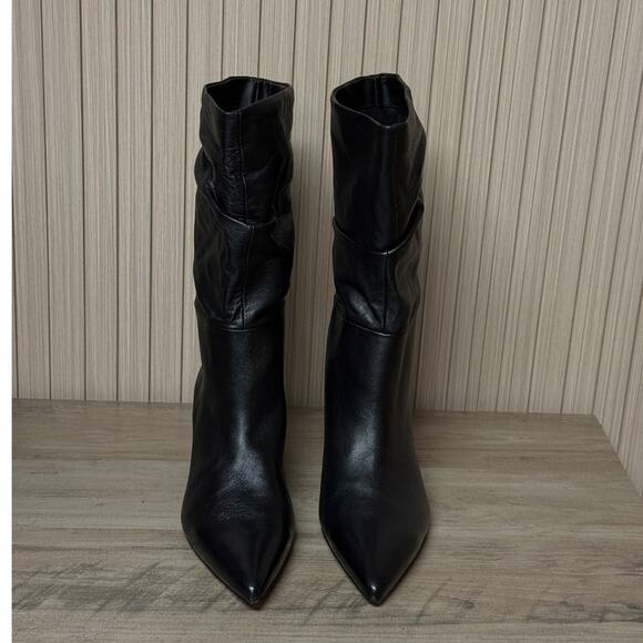 Nordstrom Pointed Toe Leather Booties Black Women’s Size 8M - Picture 3 of 9